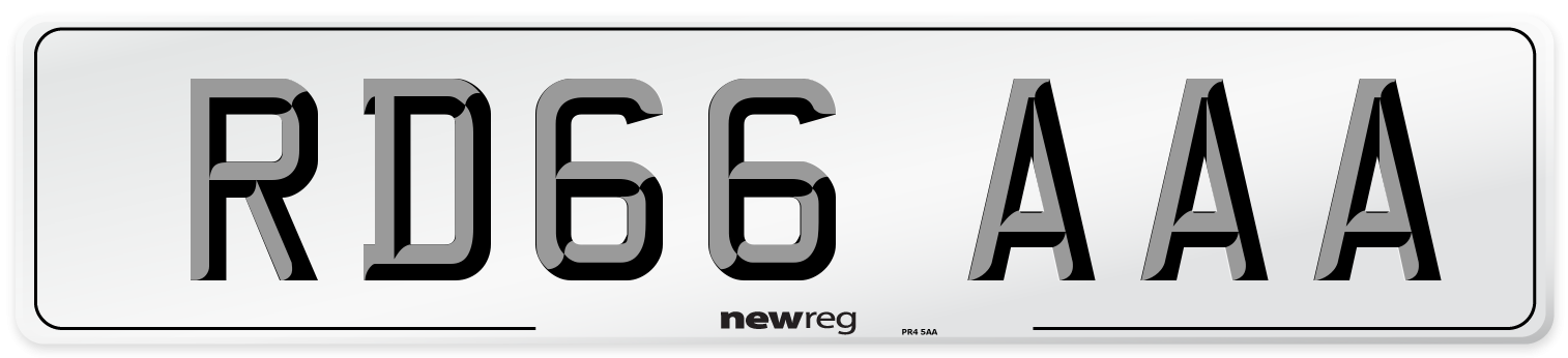 RD66 AAA Number Plate from New Reg